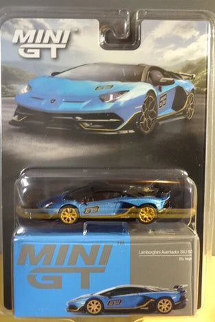 MINI GT #784 - BLUE - LAMBORGHINI AVENTADOR SVJ 63 - MIJO EXCLUSIVES
