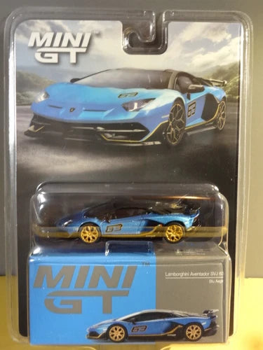 MINI GT #784 - BLUE - LAMBORGHINI AVENTADOR SVJ 63 - MIJO EXCLUSIVES