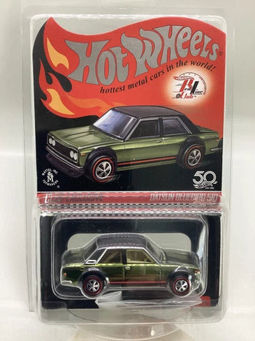 HOT WHEELS RLC GREEN DATSUN BLUEBIRD 510 W/PATCH & PIN