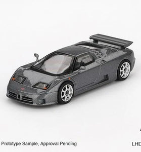 Mini GT #1002 Bugatti EB110 Super Sport Grigio Scuro Model Car