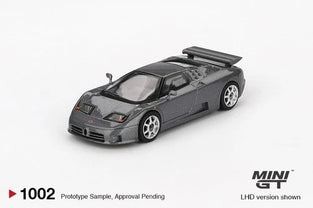 Mini GT #1002 Bugatti EB110 Super Sport Grigio Scuro Model Car