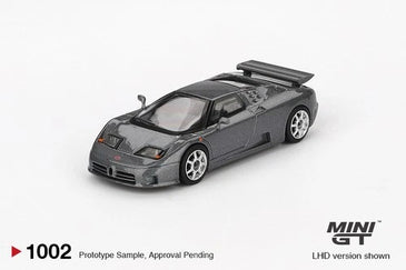 Mini GT #1002 Bugatti EB110 Super Sport Grigio Scuro Model Car