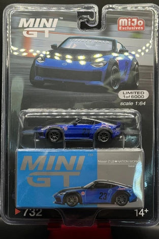 Mini GT #732 Nissan Z LB Nation LB Nation Works Liberty Walk Seiran Blue