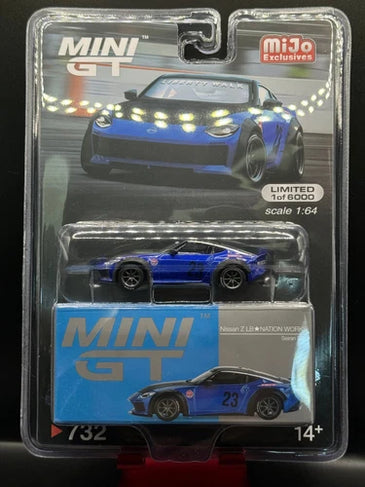 Mini GT #732 Nissan Z LB Nation LB Nation Works Liberty Walk Seiran Blue