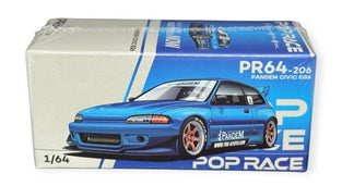 Pop Race 1:64 Pandem Civic EG6 Chrome Blue #206
