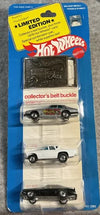 1978 HOT WHEELS 3 PACK W/BELT BUCKLE, HOT BIRD, 57 T-BIRD & JAGUAR XJS