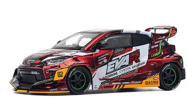 Pop Race 1:64 EVA RT Production Model-02 Goodride Toyota GR Yaris Chrome Red#126