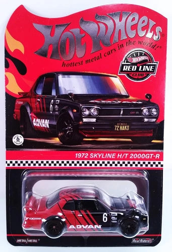 HOT WHEELS RLC RED ADVAN 1972 SKYLINE H/T 2000GT-R