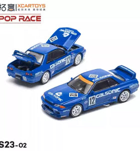 XCartoys x POP RACE 1:64 SKYLINE GTR R32 CALSONIC