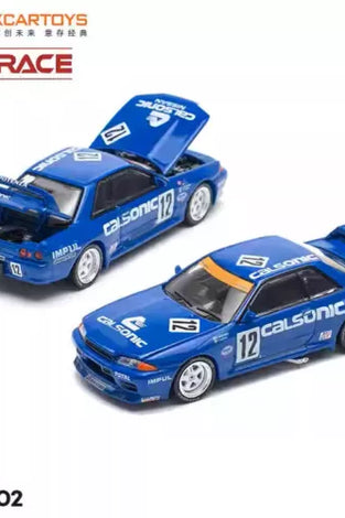 XCartoys x POP RACE 1:64 SKYLINE GTR R32 CALSONIC