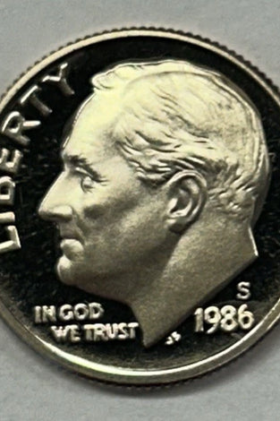 1986-S CLAD PROOF ROOSEVELT DIME