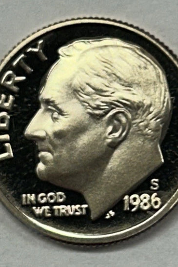 1986-S CLAD PROOF ROOSEVELT DIME