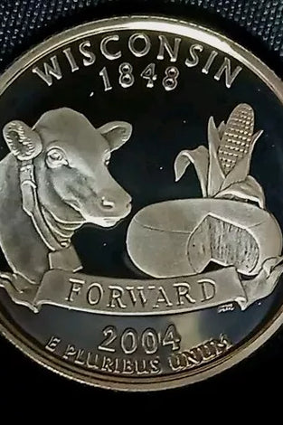 2004-S SILVER PROOF WASHINGTON WISCONSIN STATE QUARTER