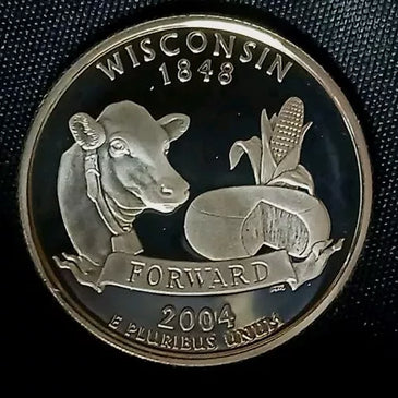 2004-S SILVER PROOF WASHINGTON WISCONSIN STATE QUARTER