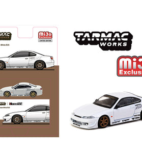 Tarmac Works 1:64 VERTEX Nissan Silvia S15 – White – Global64 – Mijo Exclusives