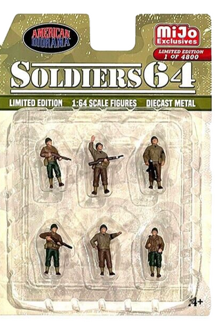 1/64 American Diorama 6 pc. Soldiers 64 Figure Set - MiJo exclusive
