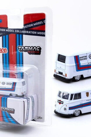 Schuco x Tarmac Works 1/64 Volkswagen T1 Panel Van - Martini Racing - COLLAB64
