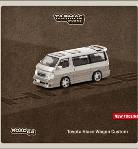 Tarmac Works 1/64 Toyota Hiace Wagon Custom Silver