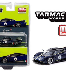 TARMAC WORKS PAGANI HUAYRA R 1/64 DIECAST MODEL CAR BLU AVIO