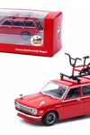 Tarmac Works GLOBAL64 Datsun Bluebird 510 Wagon (Red) with Bicycle and Rack