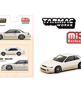 Tarmac Works 1:64 Vertex Nissan Silvia S13 – White – Global64