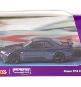 Schuco x Tarmac Works COLLAB64 Midnight Purple Nismo R34 GT-R Z-tune 1:64