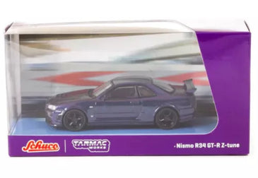 Schuco x Tarmac Works COLLAB64 Midnight Purple Nismo R34 GT-R Z-tune 1:64