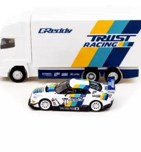 Tarmac Works 1:64 Nissan GT-R NISMO GT3 GT #21 Greddy with Truck
