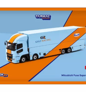 TARMAC WORKS MITSUBISHI FUSO TRUCK W/TRANSPORTER "GULF" 1/64