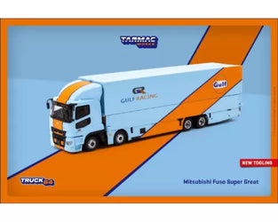 TARMAC WORKS MITSUBISHI FUSO TRUCK W/TRANSPORTER "GULF" 1/64