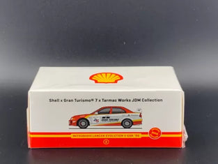 TARMAC WORKS GRAN TURISMO 7 1998 MITSUBISHI LANCER EVO V SHELL 1/64 Play Station