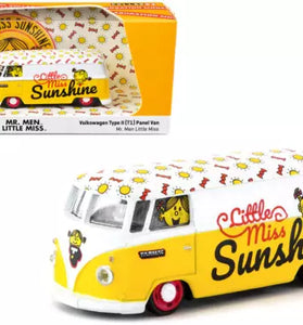 Tarmac Works x Schuco VW Type II T1 Panel Van Mr. Men Little Ms. Sunshine 1/64