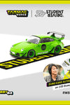 Tarmac Works PORSCHE RWB 993 Rough Rhythm Fuel Fest Student Driver Green Hobby64