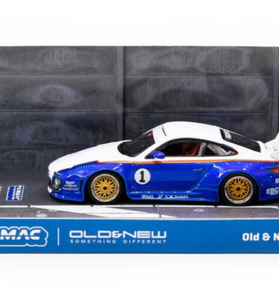 Tarmac Works HOBBY64 Blue & White Old & New Porsche 997 1:64