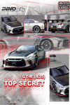 NISSAN GT-R R35 TOP SECRET RHD LIGHT GREEN 1/64 BY INNO MODELS IN64-R35TS-MDX24