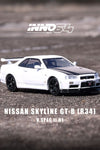 Inno64 1/64 Nissan Skyline GT-R R34 V-Spec II N1 White with Carbon Hood