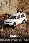 INNO64 1:64 Mitsubishi Pajero Evolution (White) with Extra Wheels